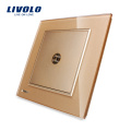 Livolo Manufacturer UK Standard Luxury Glass Panel Wall TV Sockets VL-W291V-12